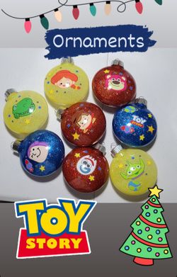TOY STORY SET OF 8 ORNAMENTS. 