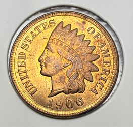 1906 Indian Head Cent Penny – Uncirculated Condition – Beautiful Detail