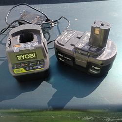RYOBI LITHIUM 18 VOLT BATTERY WITH CHARGER