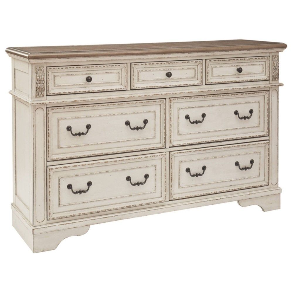 Realyn Chipped White Dresser