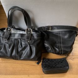 Three Sizes Black Coach Handbags/purses