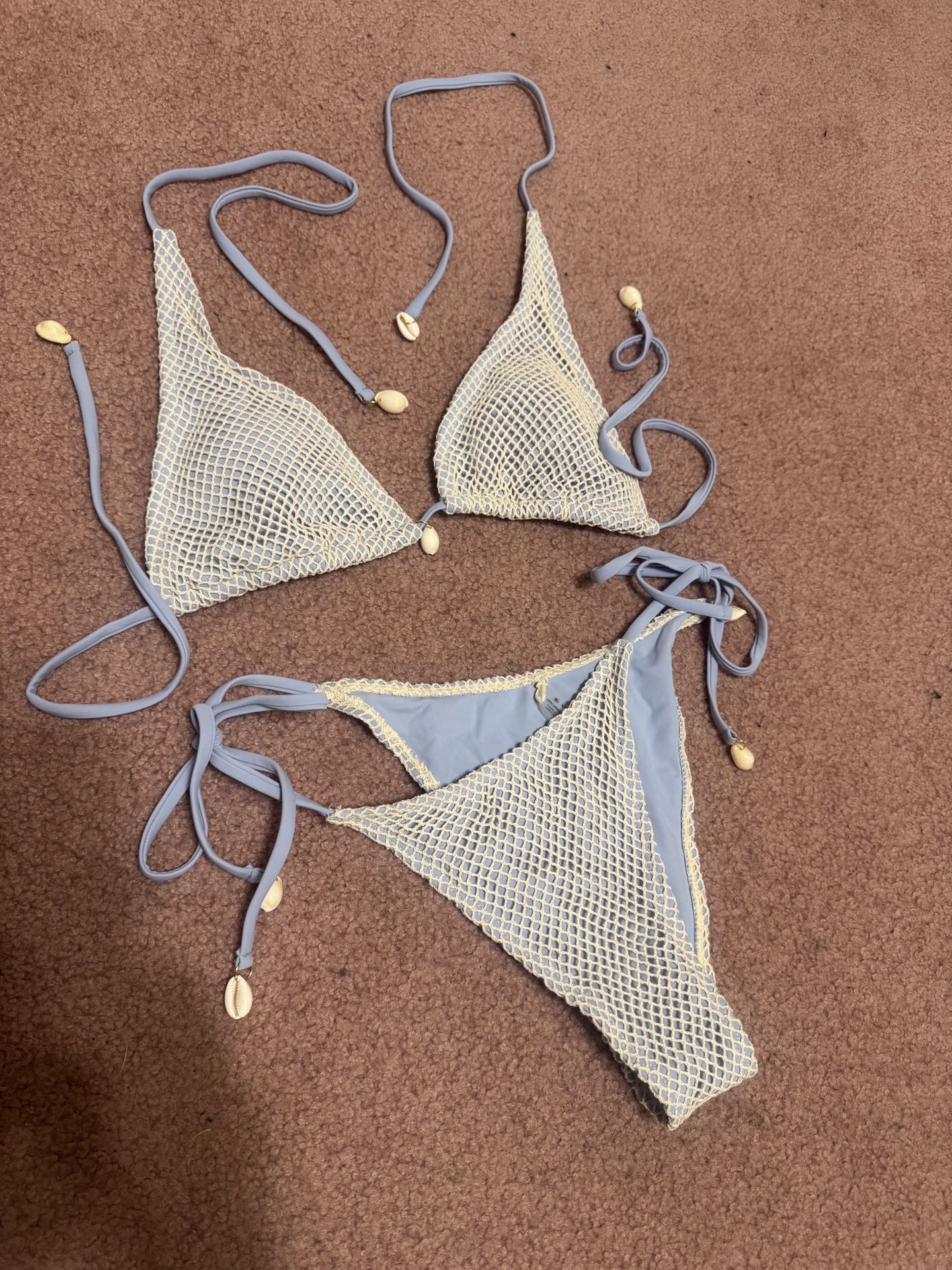 New Medium blue mermaid bikini festival rave outfit swimsuit swimwear