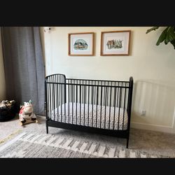 Crate And barrel Black Metal Crib