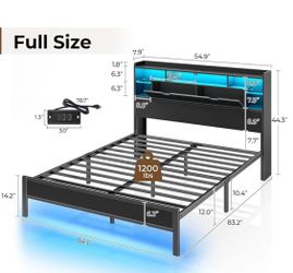 Full size bed with frame