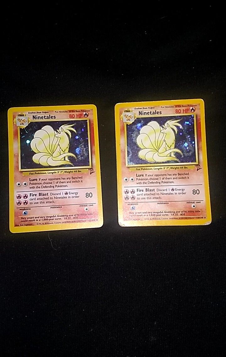 2 Ninetales Pokemon cards
