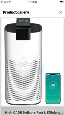 MR7566-WF HEPA Air Purifier for Large Room Home, 3600 ft², White HEPA Air Purifier for Smoke, Carbon Filter PM2.5 Sensor & 4-Color AQI, WiFi/App/Voice
