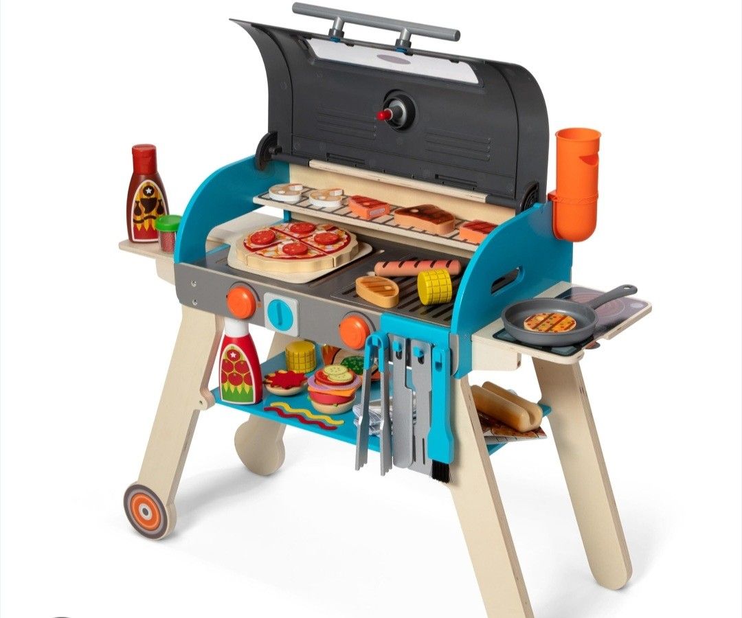 Melissa And Doug Wooden BBQ Grill Set