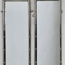Jonathan Adler Chrome Bamboo Mirrors (set of 2)