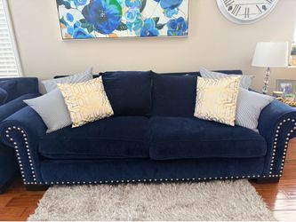 Blue couch from Jerome’s Furniture
