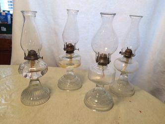 Set of 4 with globes and wicks Fully functional