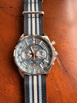 Seiko Chronograph Blue Dial 100M Tachymeter Men’s Watch – Japan Movement