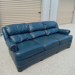 Free Delivery - Whittemore Sherrill Leather Sofa - Brass Nailhead Trim - Cleaned & Conditioned