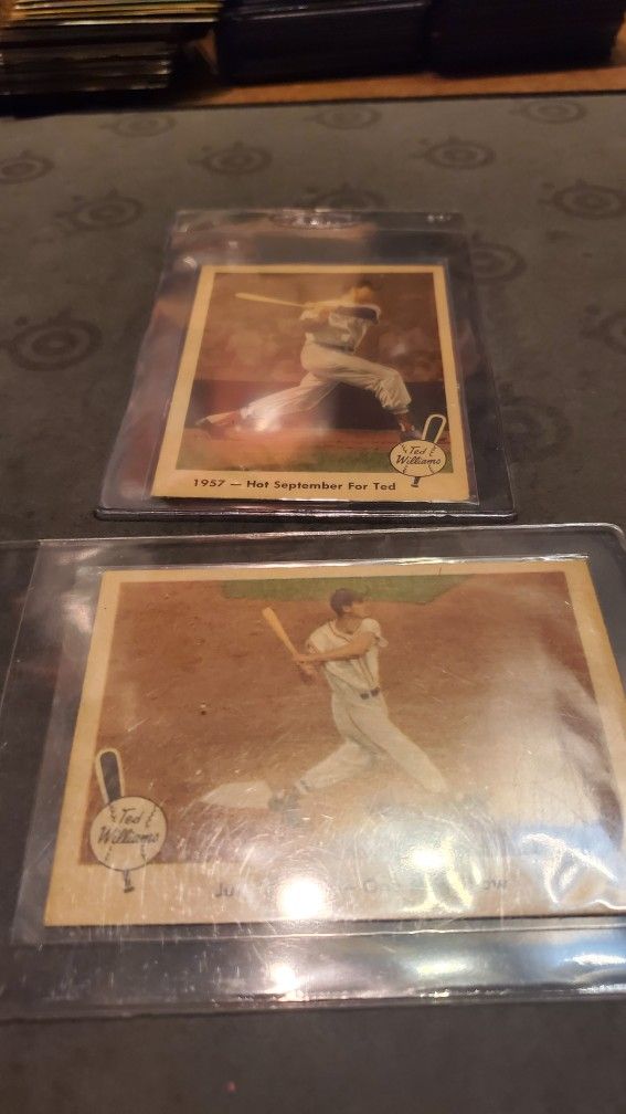 Lot Of 2 Vintage Original Fleer Ted Williams Baseball Cards Both For $25