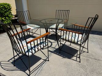 Glass Top Table & 4 Chairs