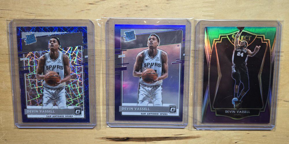 2020 and 2021 Devin Vassell Rookie Cards***3 Card Lot***