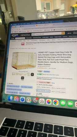 Homey Gold Dog Crate 36 inch