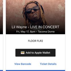 Lil Wayne Tacoma Dome Floor Seats