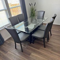 Square Glass Dining Table 