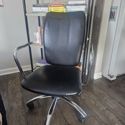 Black Faux Leather Chair  X2