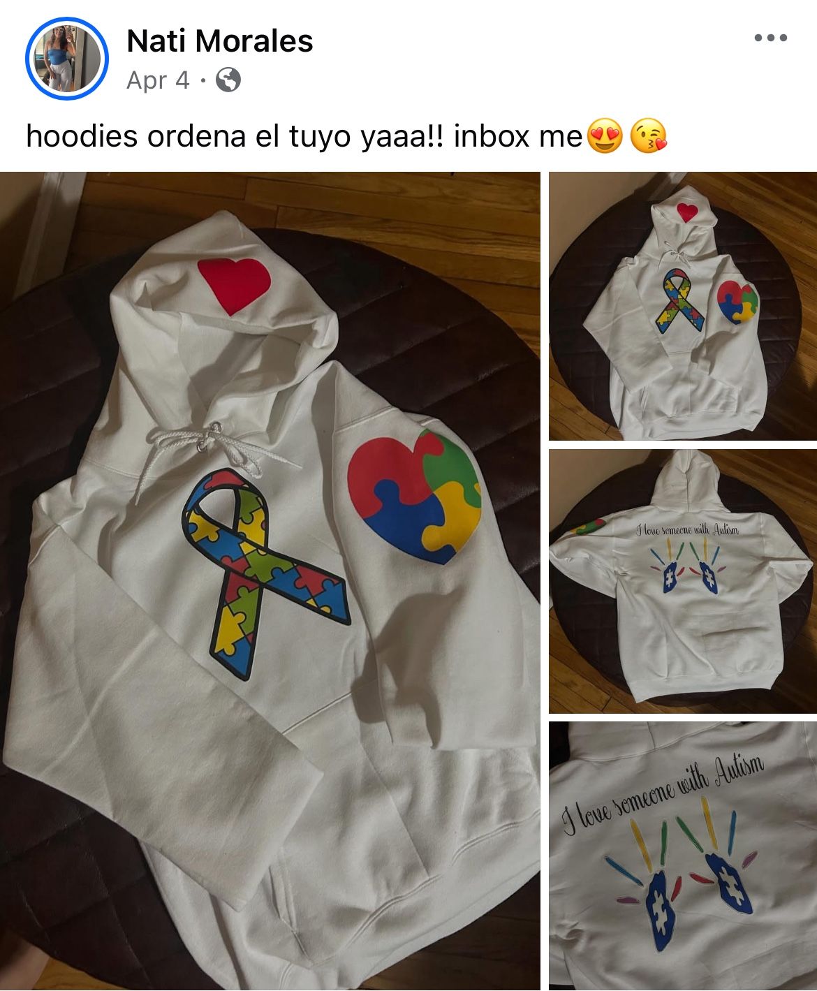 Autism Awareness White Hoodies