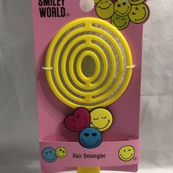 Smiley World round detangle hair  brush yellow. Size 9”Lx5”W