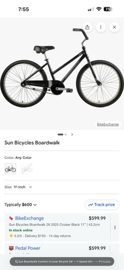 Sun Boardwalk 26” Comfort Cruiser Bike | Shimano 7-Speed | Cloud-9 Seat | Excellent Condition