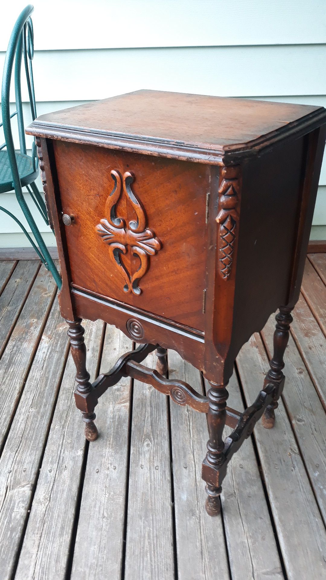Antique Humidor Tobacco Table