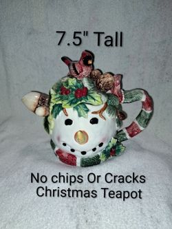 Christmas Snowman Teapot In Brand New Excellent Condition Unused (There Are No Chips Or Cracks)