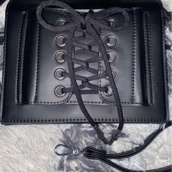 Black Corset Bag/wristlet 