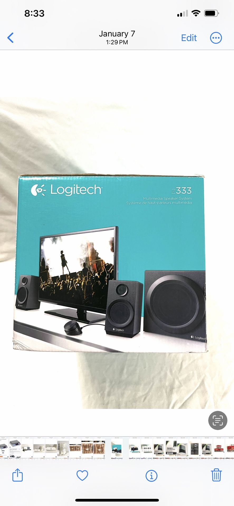 New Logitech  Z333 Multimedia Speaker System. Great For Computer System. Retails for $113.