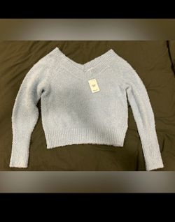 Madewell Light Blue off shoulder sweater size Medium