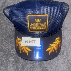 Adidas Originals Gold Embroidered Floral Brim All Mesh Blue Snapback Hat