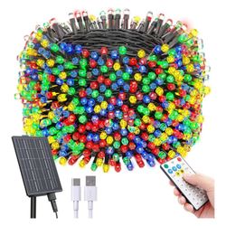 Solar Christmas Lights Outdoor,Upgraded 139Ft 400 LED Christmas Light with Remote,IP65 Waterproof 19 Modes Solar String Lights for Outside Patio NEW