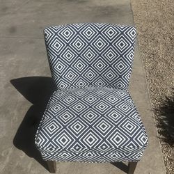 Navy blue and white Accent chair