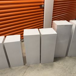 6PCs Metal Display Pedestal Stand for Birthday Party, White Stands Pillars for Wedding Dessert Table Display, Column Decorative Cube