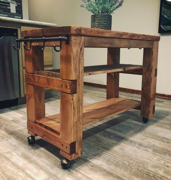 Rustic Finish Kitchen Islands.
