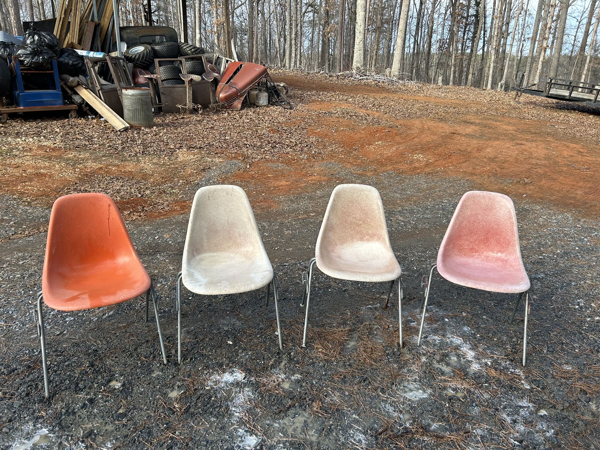 Rare Herman Miller Stackable Fiberglass Chairs