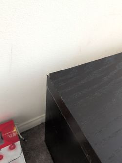 Black Low TV Stand with Open Shelves