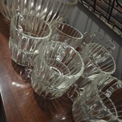 Jeannette Glass "National" Pattern 14 pc Punch Set