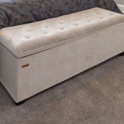 Velvet Storage Ottoman Bench