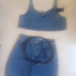 Women Tank Top Jeans Set