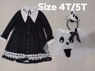 Toddler/Little Girls Wednesday Halloween Costume SIZE 4T/ 5T 