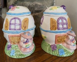 5” Ceramic Easter Decor Containers (2)