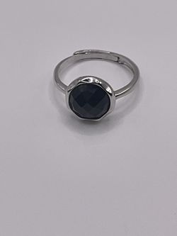 Sterling 925 natural Black Onyx Ring stone origin is from China on an adjustable band.