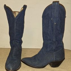Denim Cowgirl Boots 7.5