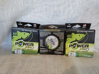 New In Box 80lb (500 yards x 3) Power PRO Braided Fishing Line, Moss Green
