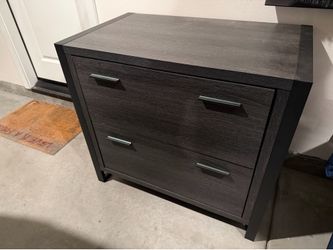 Realspace® DeJori 32-3/4"W x 19-9/16"D Lateral 2-Drawer File Cabinet, Charcoal