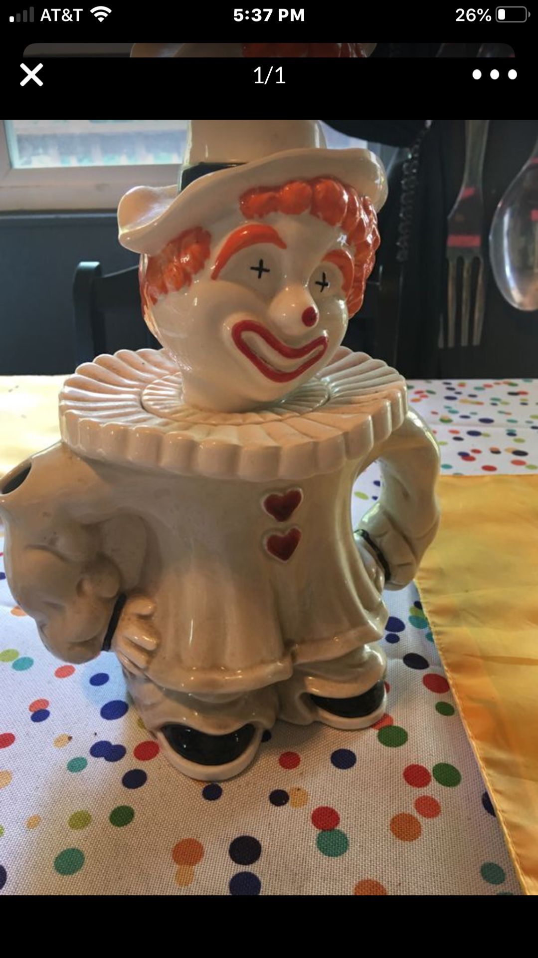 Vintage clown tea pot