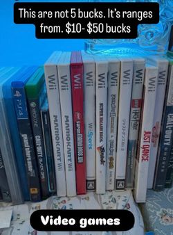 High end games, Wii mostly $10-50 dollars