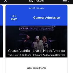 Chase Atlantic Concert Tickets!!